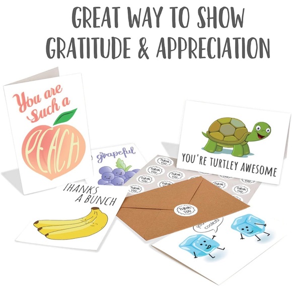 ‎CMM Collections Party Supplies 4 Funny Thank You Cards 4 X 6 In